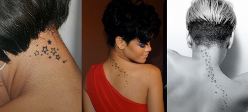 Rihanna Stars on Her Back Tattoo